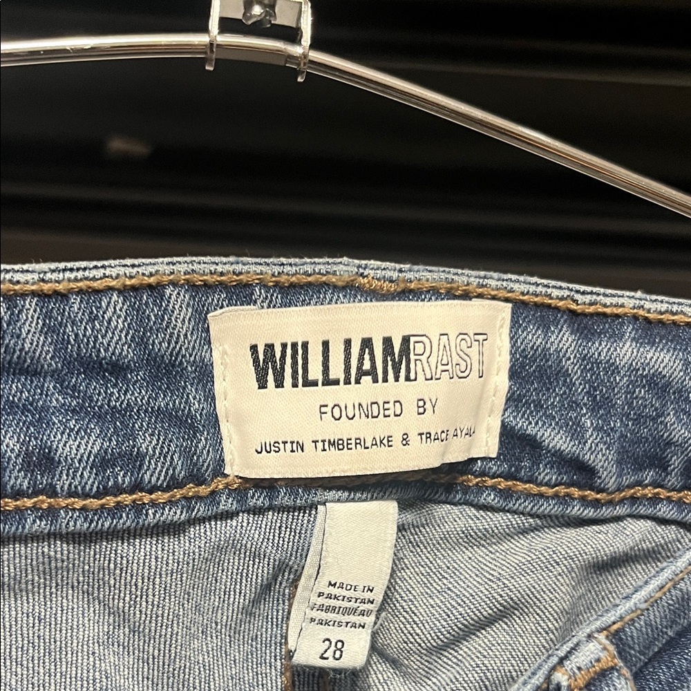 William Rast Blue Flare Jeans with Frayed Hem - Picture 3 of 11